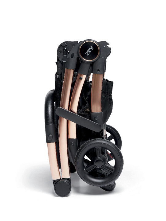 Airo 7 Piece Black Essentials Bundle with Black Aton Car Seat- Black with Rose Gold Frame image number 9